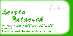 laszlo malacsek business card